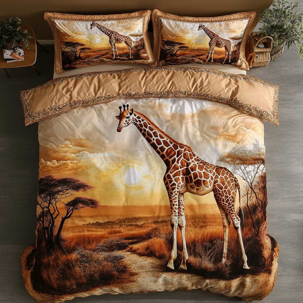 Giraffe Tribal African Quilted Bedding Set Bedroom Ideas Unique Gifts For Giraffe Lovers