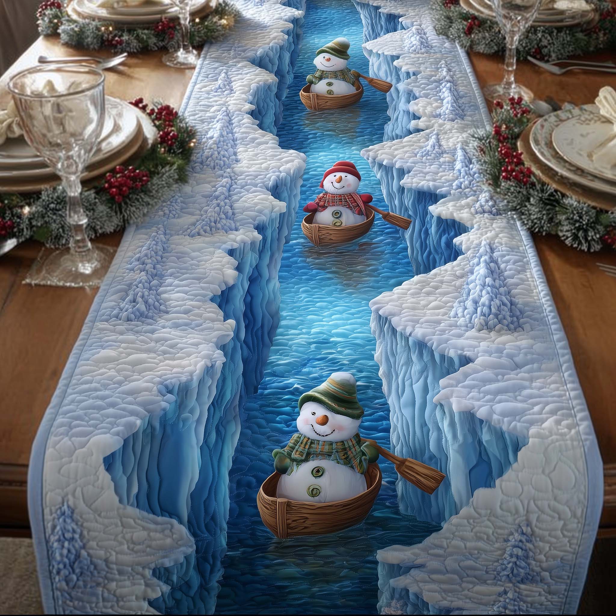 Glacier Rift Quilted Table Runner Christmas Holiday Table Runners Christmas Gifts For Boyfriend