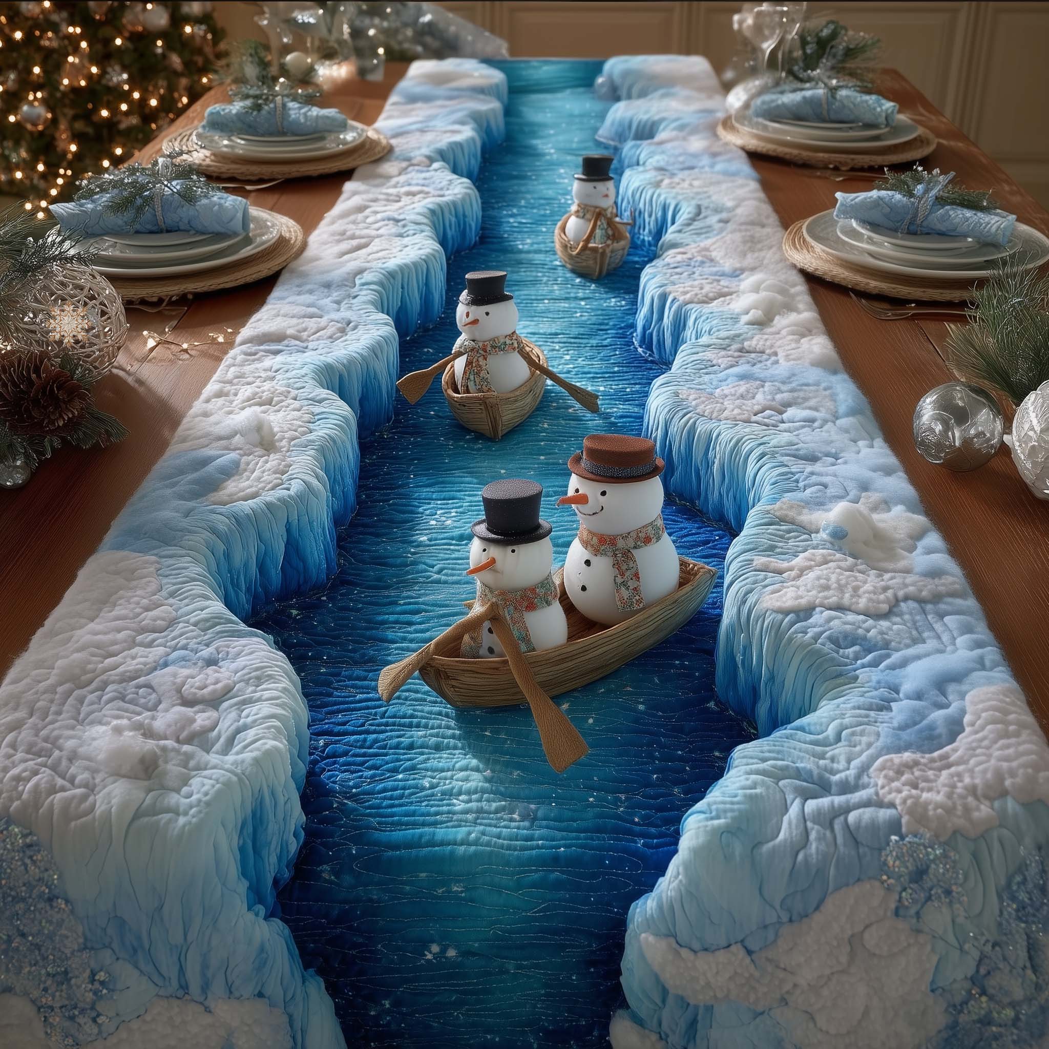 Glacier Rift Quilted Table Runner Holiday Themed Table Runners Family Gift Ideas For Xmas