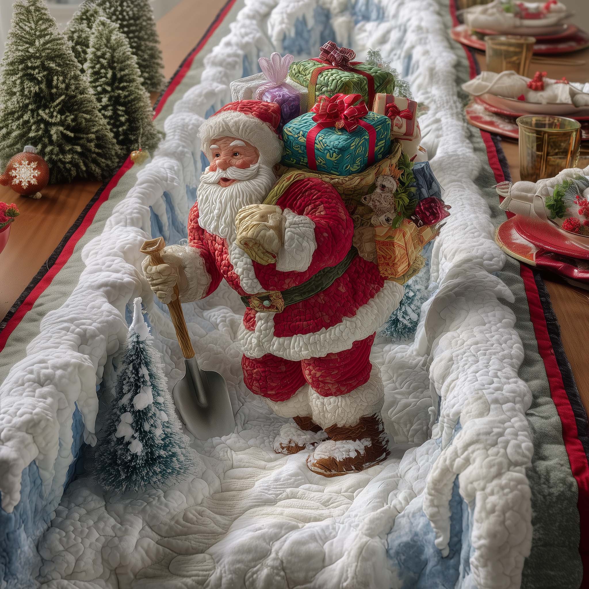 Glacier Rift Quilted Table Runner Winter Themed Table Runners Good Christmas Gifts