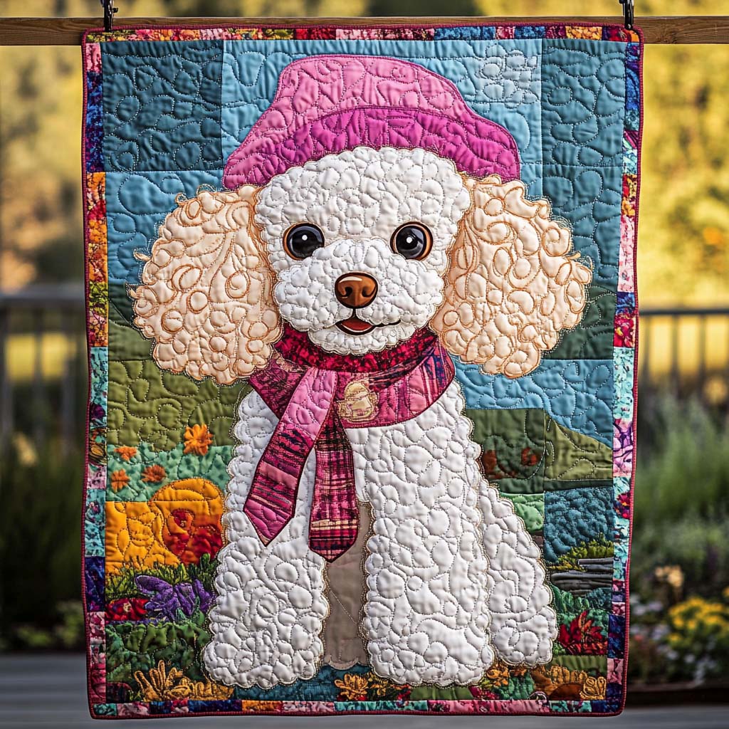 Glamour Poodle Quilted Blanket Boho Bedroom Decor Best Gifts For New Dog Owners