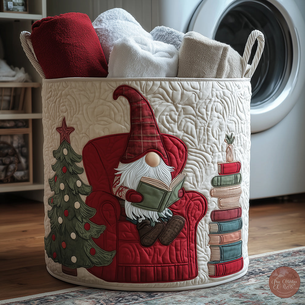 Gnome Cheer Quilted Laundry Basket Dirty Clothes Hampers Christmas Gifts For My Wife