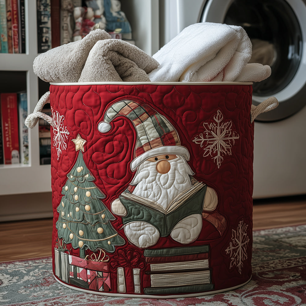 Gnome Dreams Quilted Laundry Basket Room Decor Christmas Gift Ideas For Her