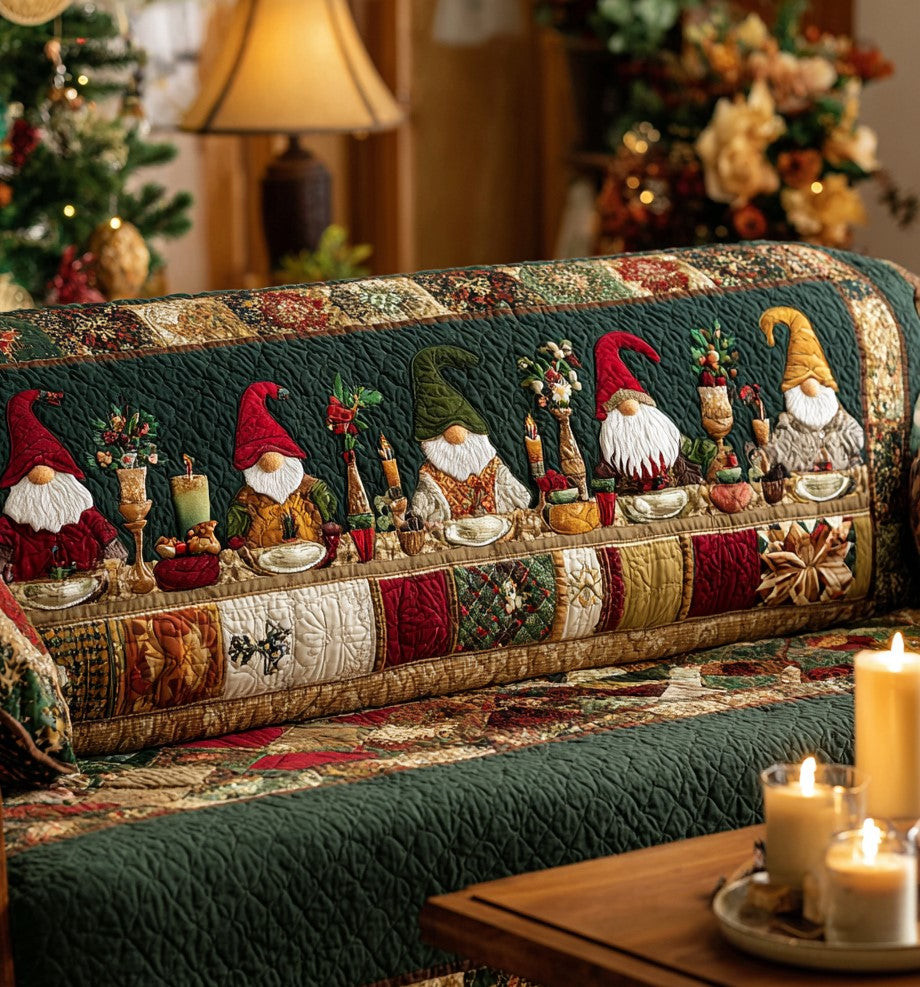 Gnome Feast Quilted Sofa Cover Christmas Living Room Decor Christmas Giving Ideas For Families
