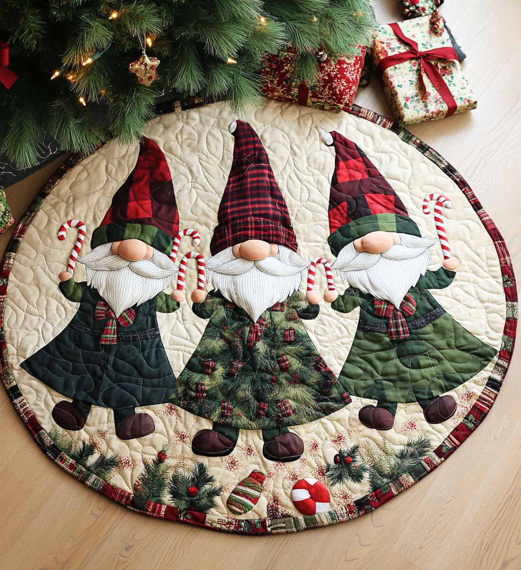 Gnome Gathering Quilted Round Mat Living Room Theme Ideas Christmas Gifts For Sister In Law