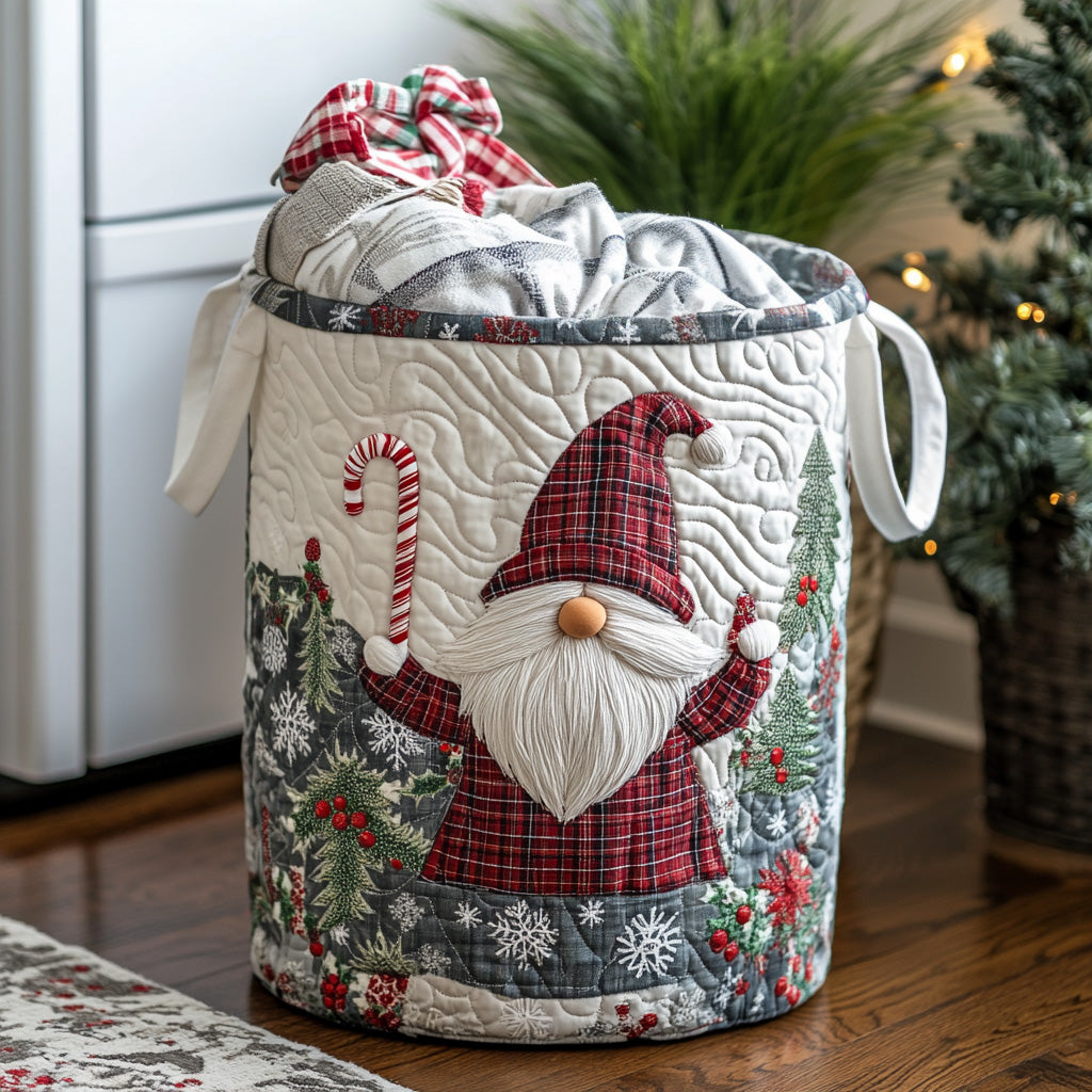 Gnome Joy Quilted Laundry Basket Laundry Hamper Christmas Presents For Your Grandma