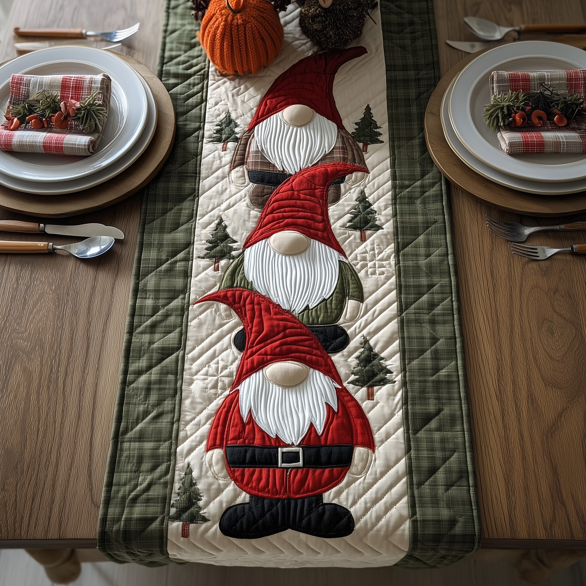 Gnome Joy Quilted Table Runner Christmas Dinner Decorations Christmas Ideas For Family