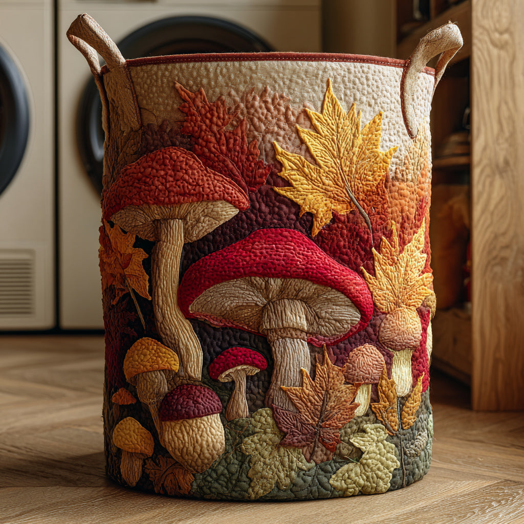Gnome Mushroom Quilted Laundry Basket Best Dirty Clothes Hamper Gifts For Father's Day Ideas