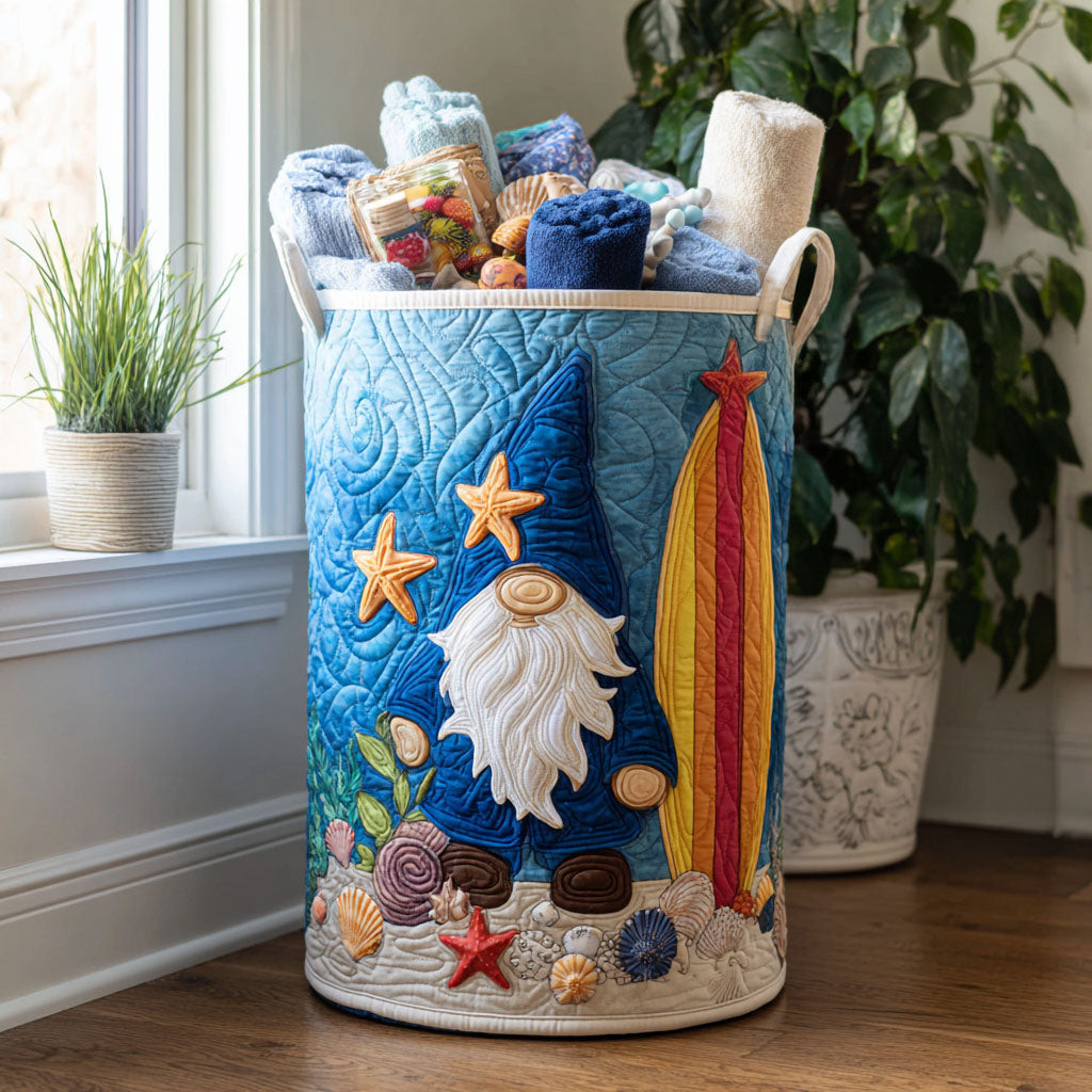 Gnome over Board Quilted Laundry Basket Clothes Basket Storage Thoughtful Mothers Day Gifts