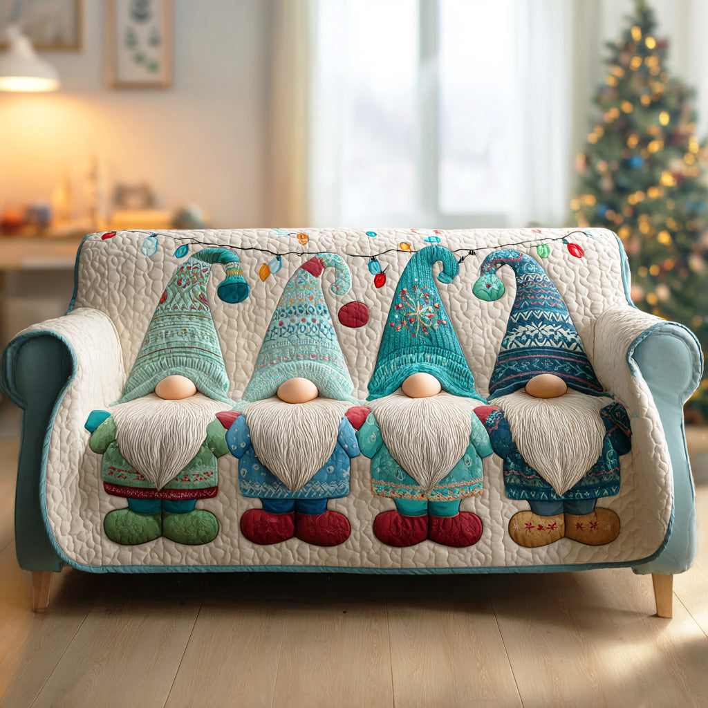 Gnome Wonderland Trail Quilted Sofa Cover Couch Protector Corporate Christmas Gifts