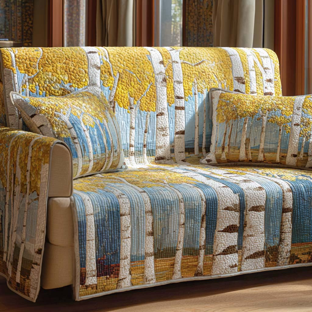 Golden Aspens Quilted Sofa Cover Best Sofa Slipcovers Best Friend Presents