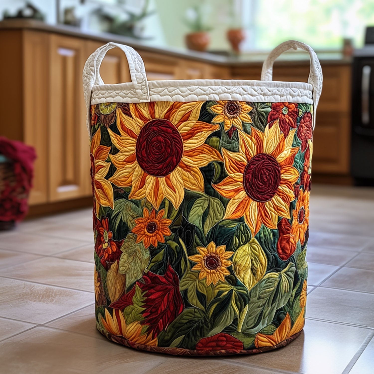 Golden Bloom Quilted Laundry Basket Best Clothes Hamper Cute Mothers Day Gift Ideas