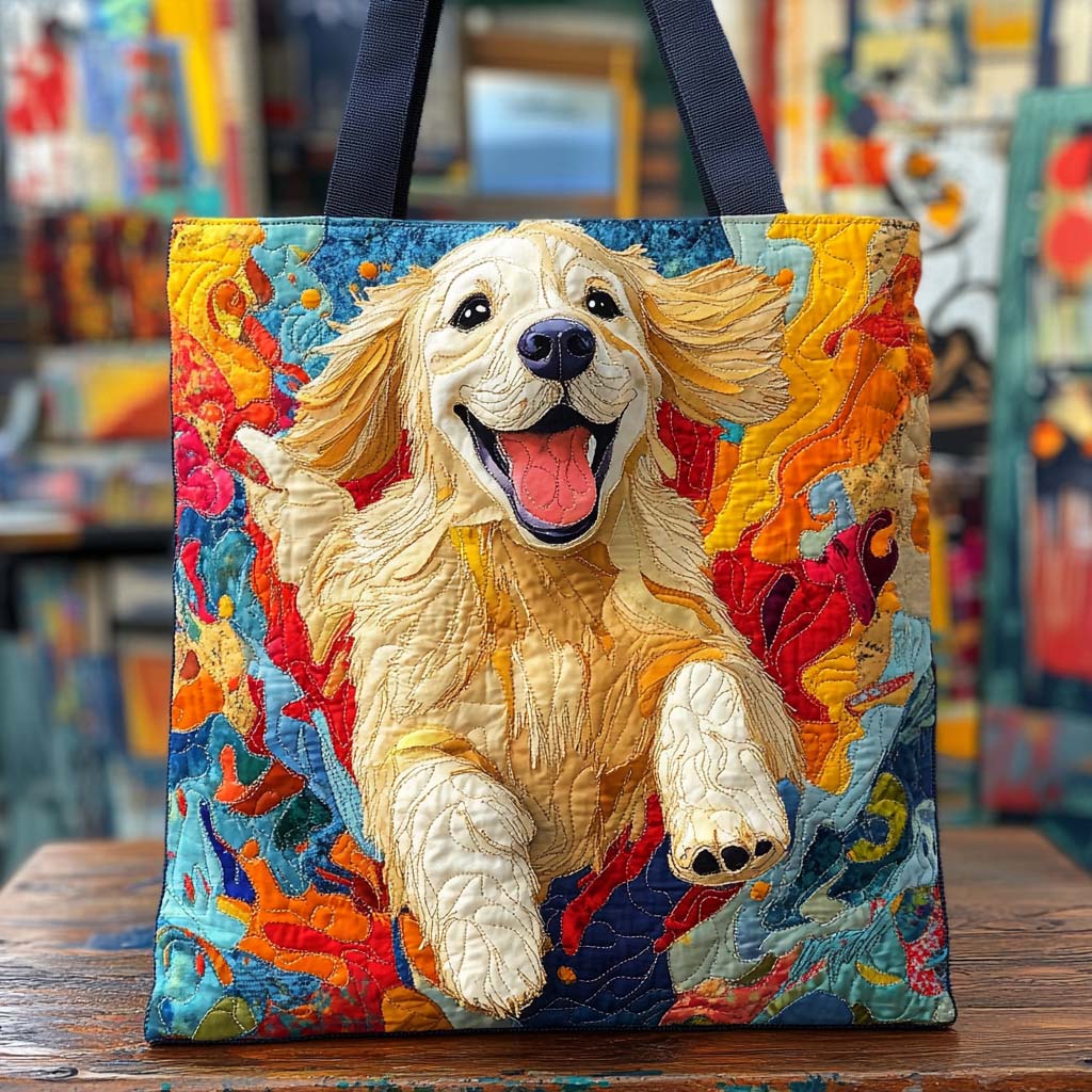 Golden Burst of Joy Quilted Tote Bag Best Tote Handbags Mother Daughter Gifts