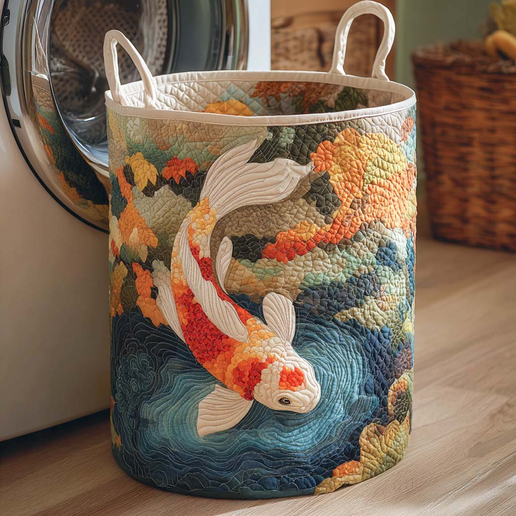 Golden Dawn Koi Quilted Laundry Basket Nice Laundry Hamper Fathers Day Gifts For Husband