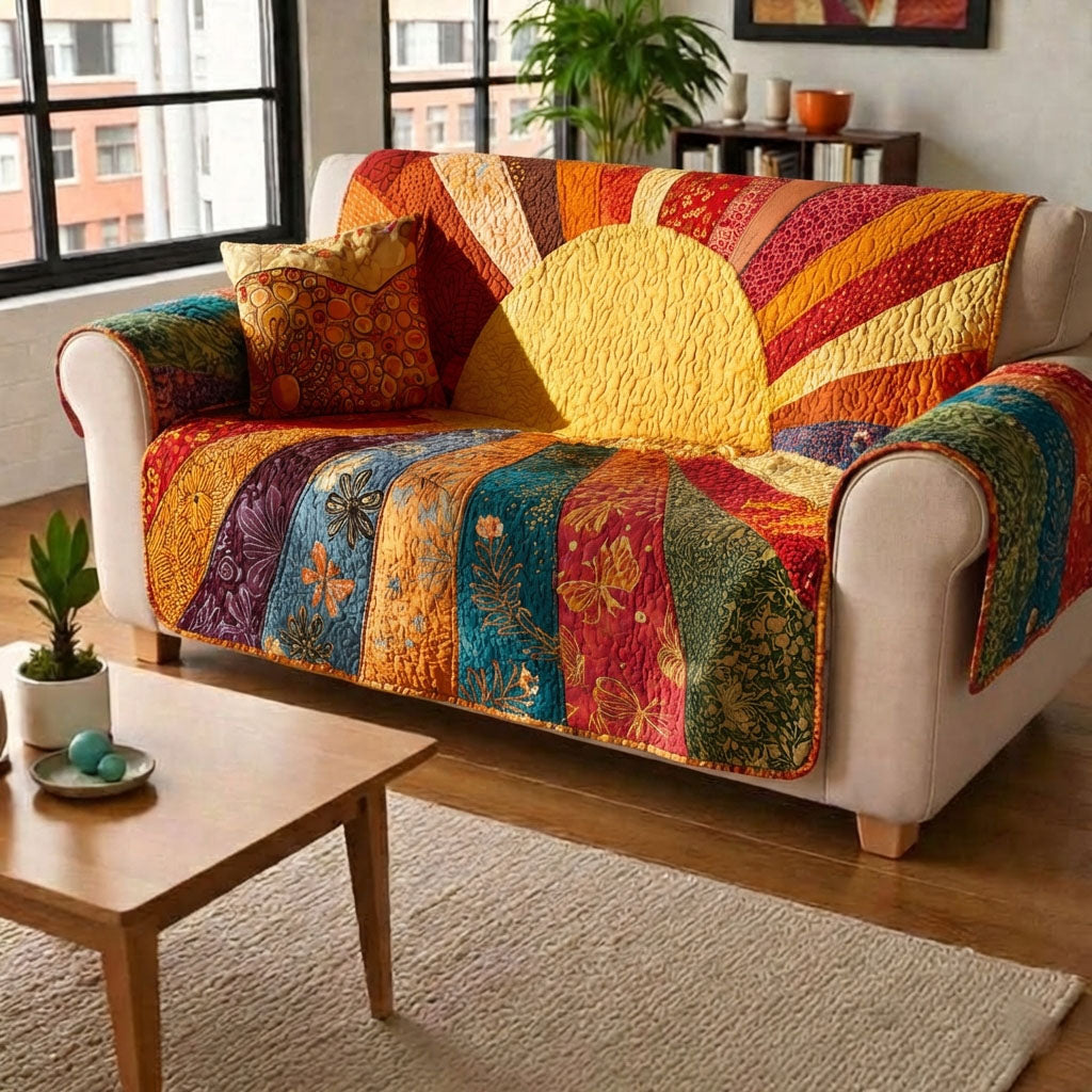 Golden Dawn Quilted Sofa Cover Sofa Couch Cover Mothers Day Present Ideas