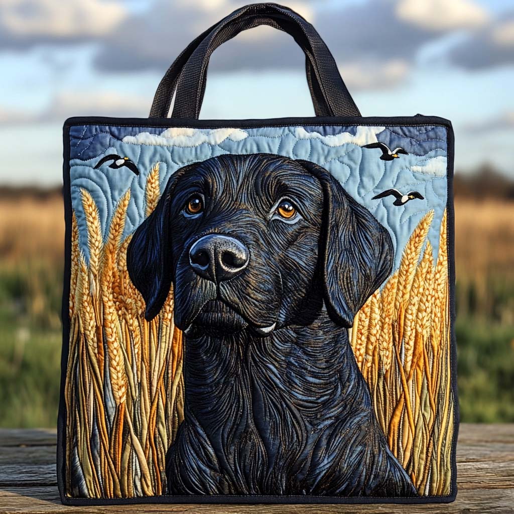 Golden Field Lab Quilted Tote Bag Trendy Shoulder Bags Birthday Gift Ideas For Mother