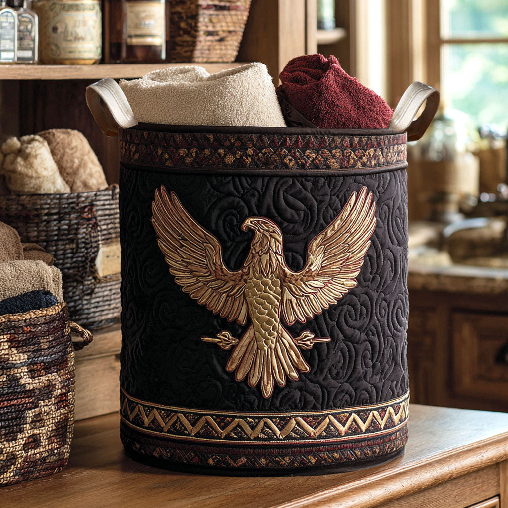 Golden Flight Quilted Laundry Basket Nice Laundry Hamper Native American Gifts For Him