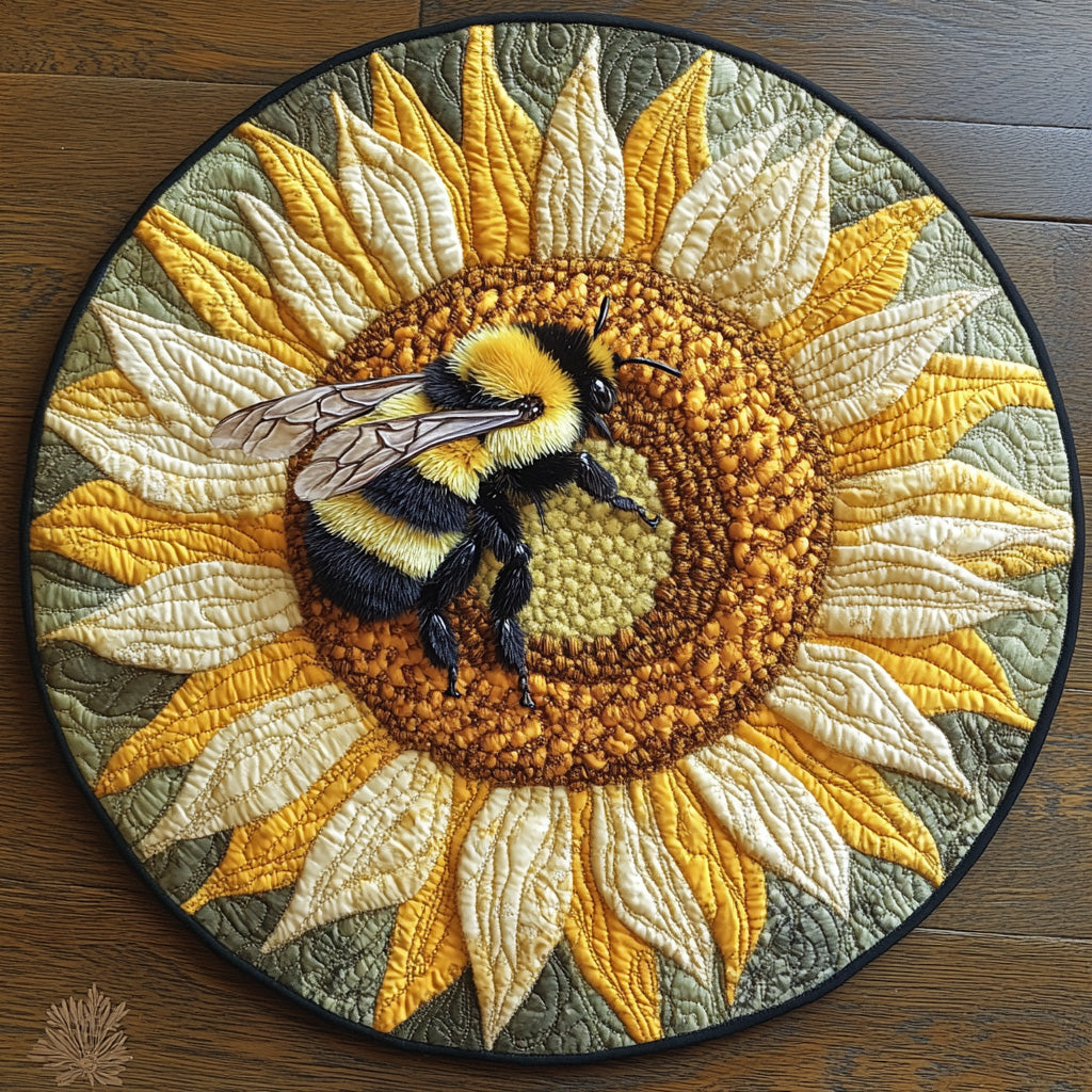 Golden Glow Quilted Round Mat Lounge Room Decor Ideas Great Mothers Day Gift