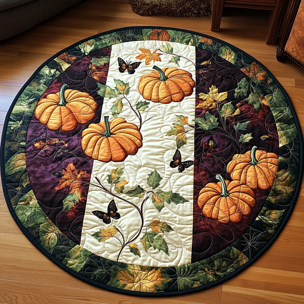 Golden Harvest Quilted Round Mat Home And Decor Cute Fall Gifts