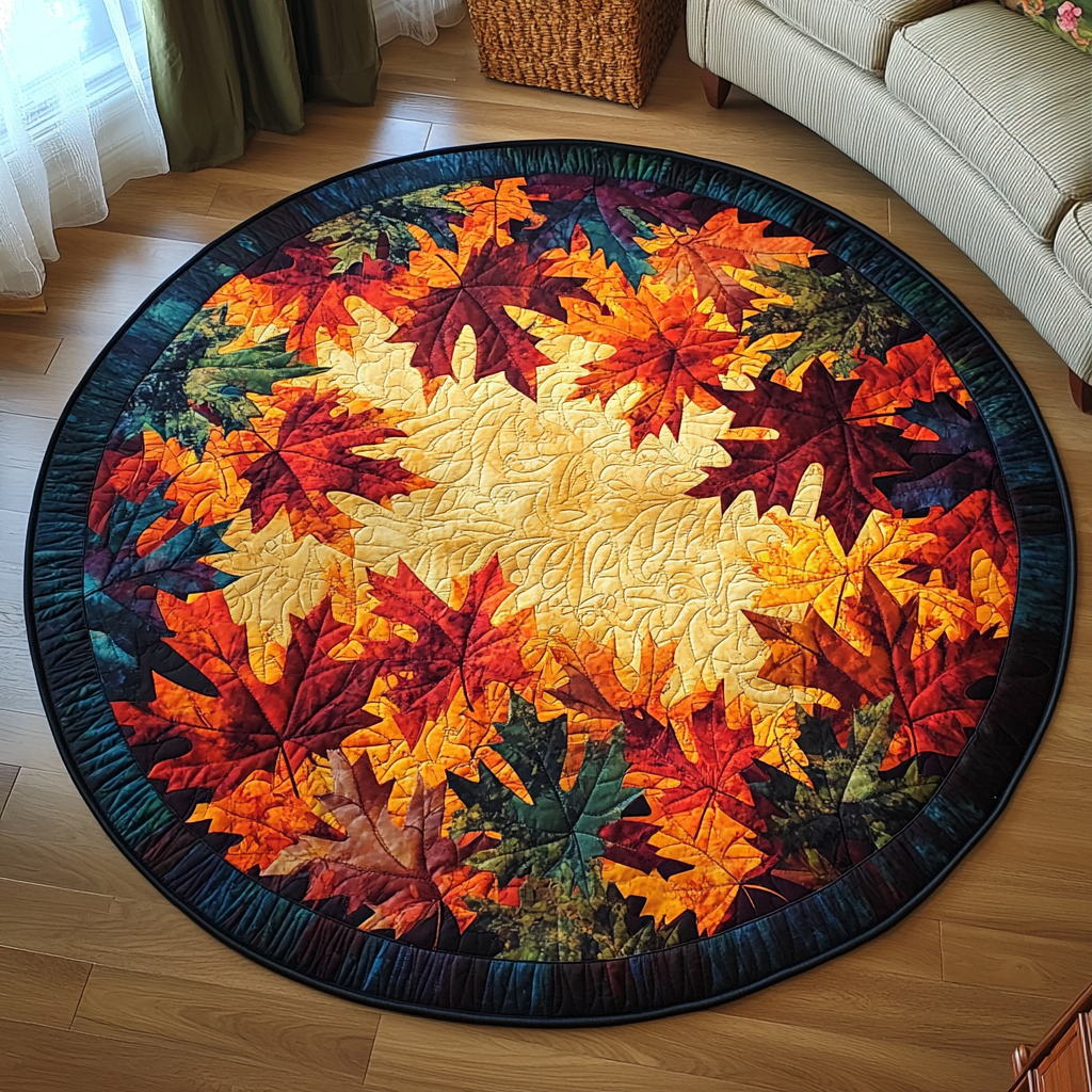 Golden Harvest Quilted Round Mat Home Decor Styles Unique Fall Gifts