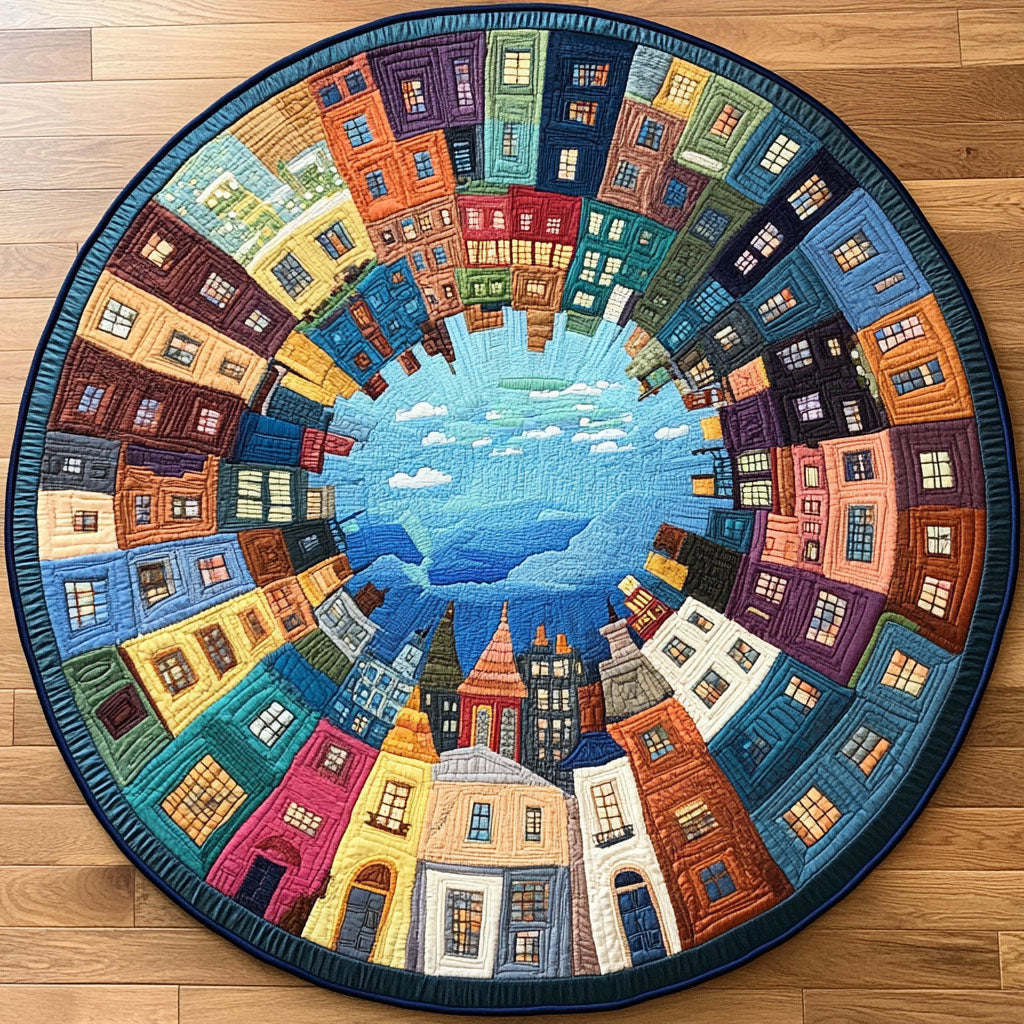 Golden Horizon Quilted Round Mat Large Circle Rug The Best Mother's Day Gifts