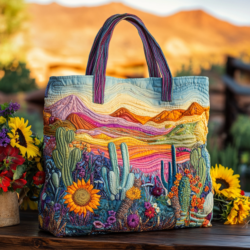 Golden Horizon Quilted Tote Bag Trendy Tote Last Minute Mothers Day Gifts