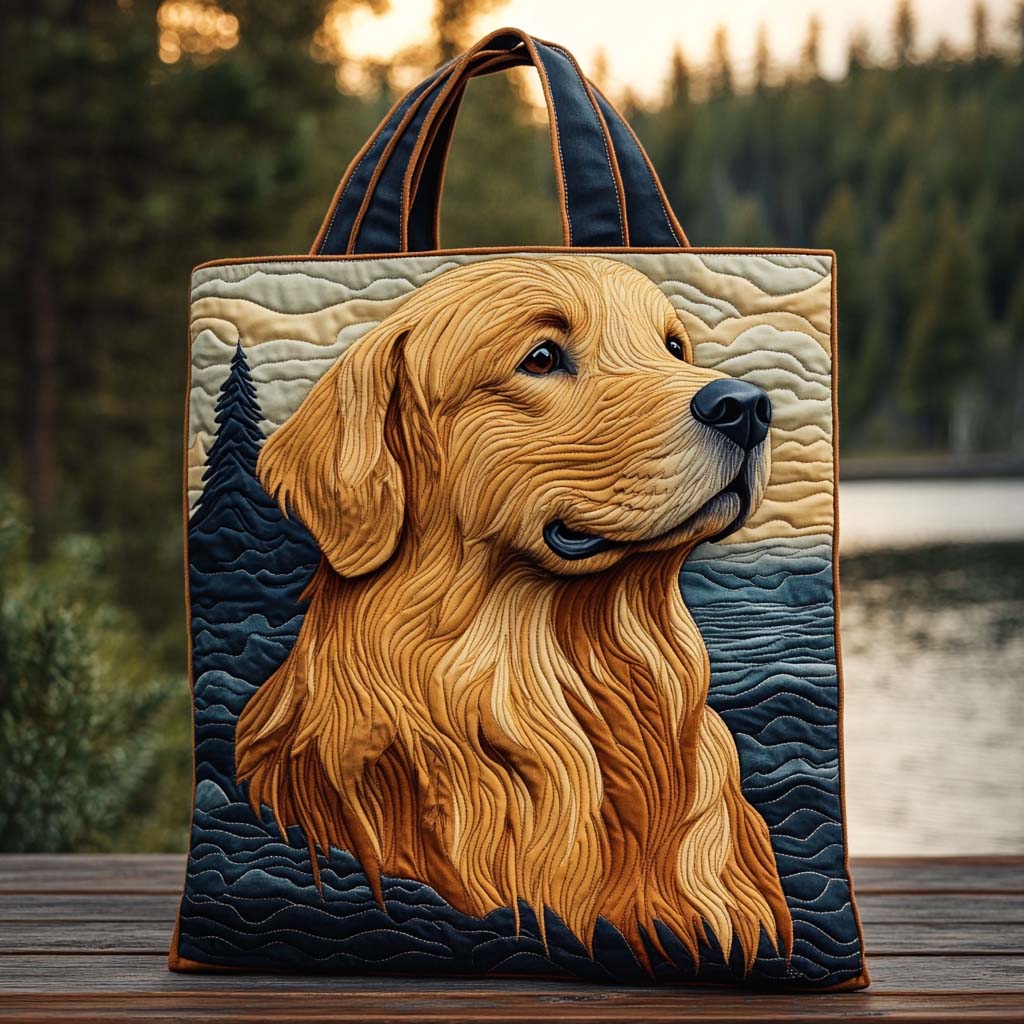 Golden Lake Serenity Quilted Tote Bag Best Ladies Tote Bags Mother'sDay Gifts From Daughter