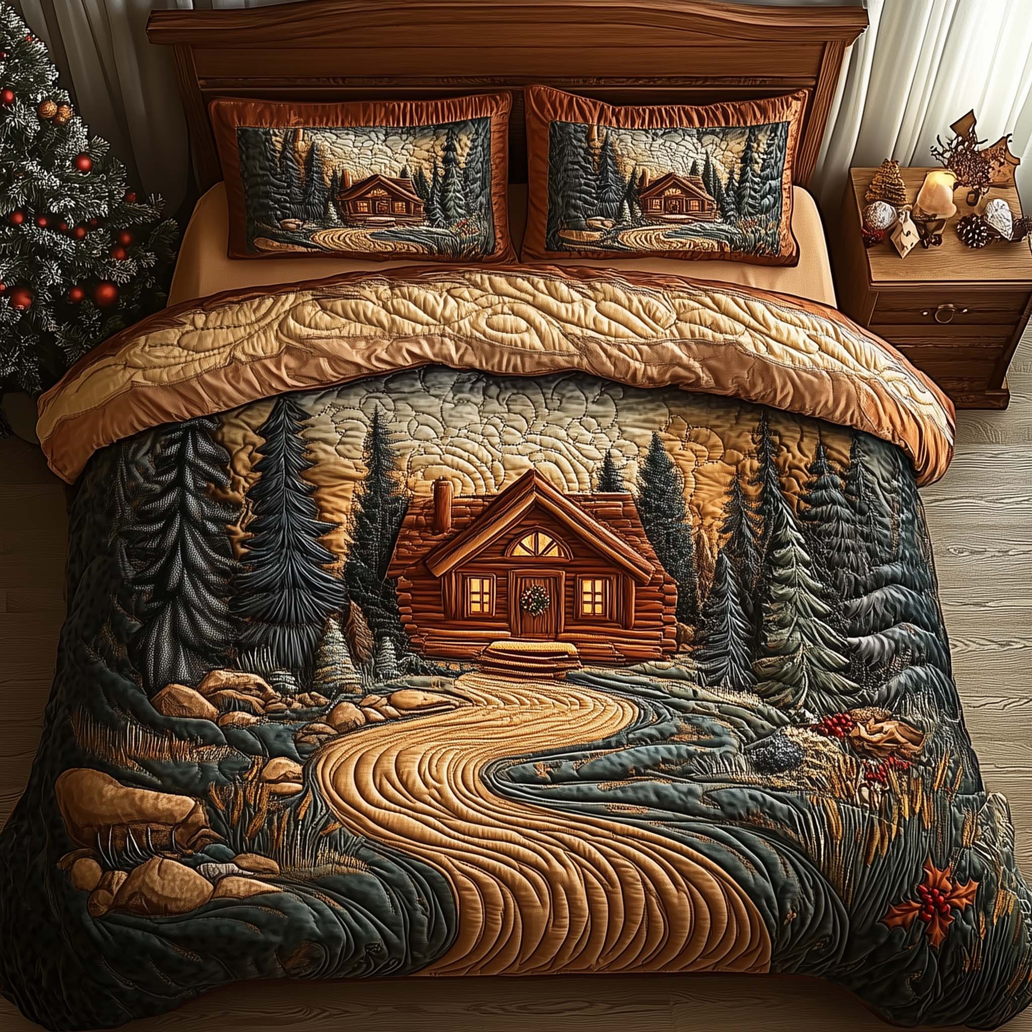 Golden Lodge Quilted Bedding Set Christmas Quilt Sets Christmas Gifts