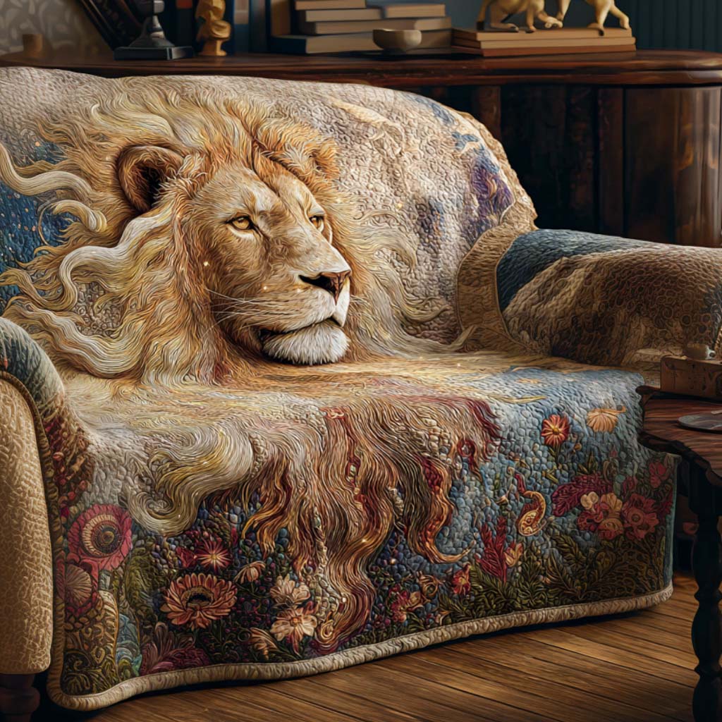 Golden Mane Quilted Sofa Cover Slipcover Sofa Awesome Gifts For Lion Lovers