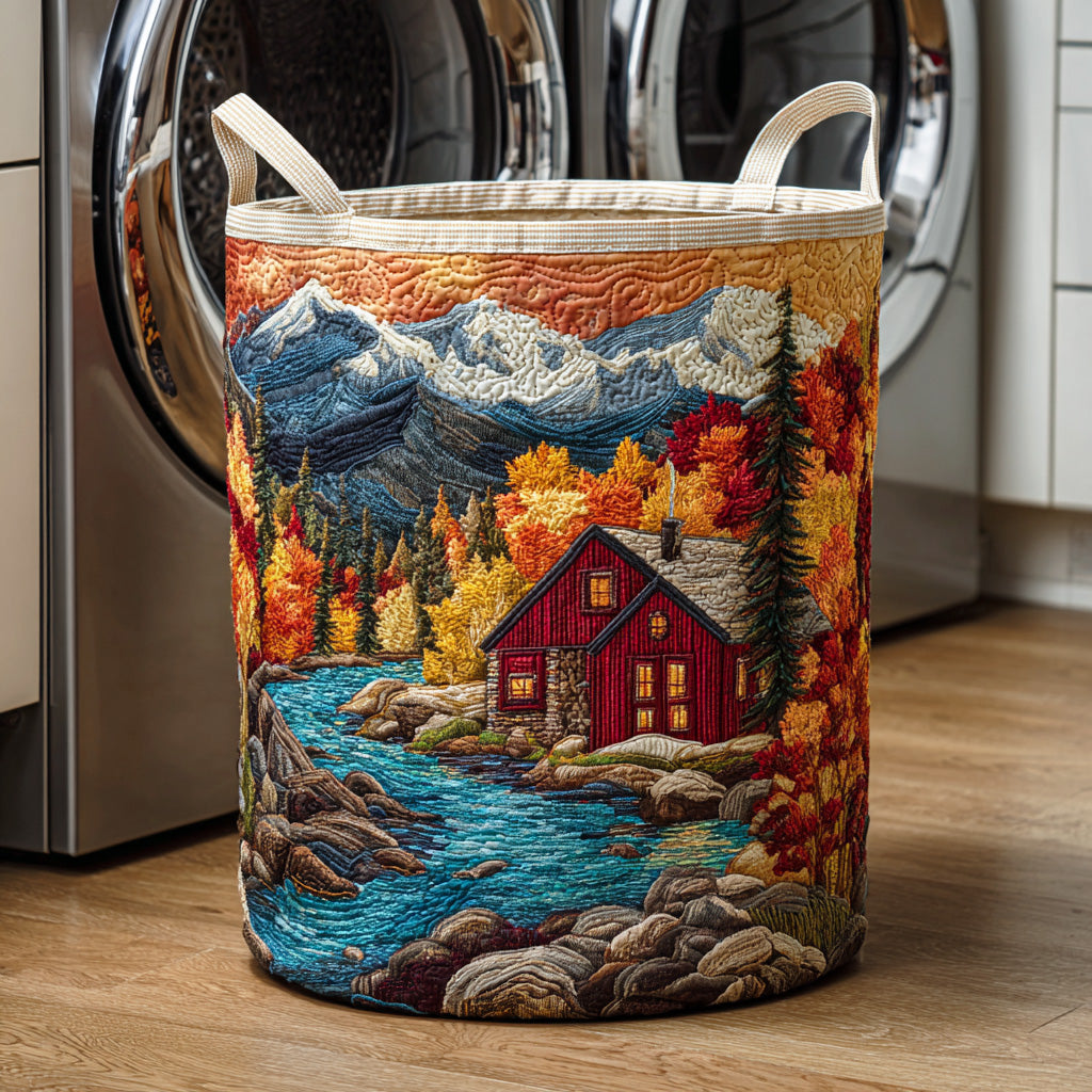 Golden Maple Cabin Quilted Laundry Basket Clothes Hamper Christmas Gift Ideas For Coworkers