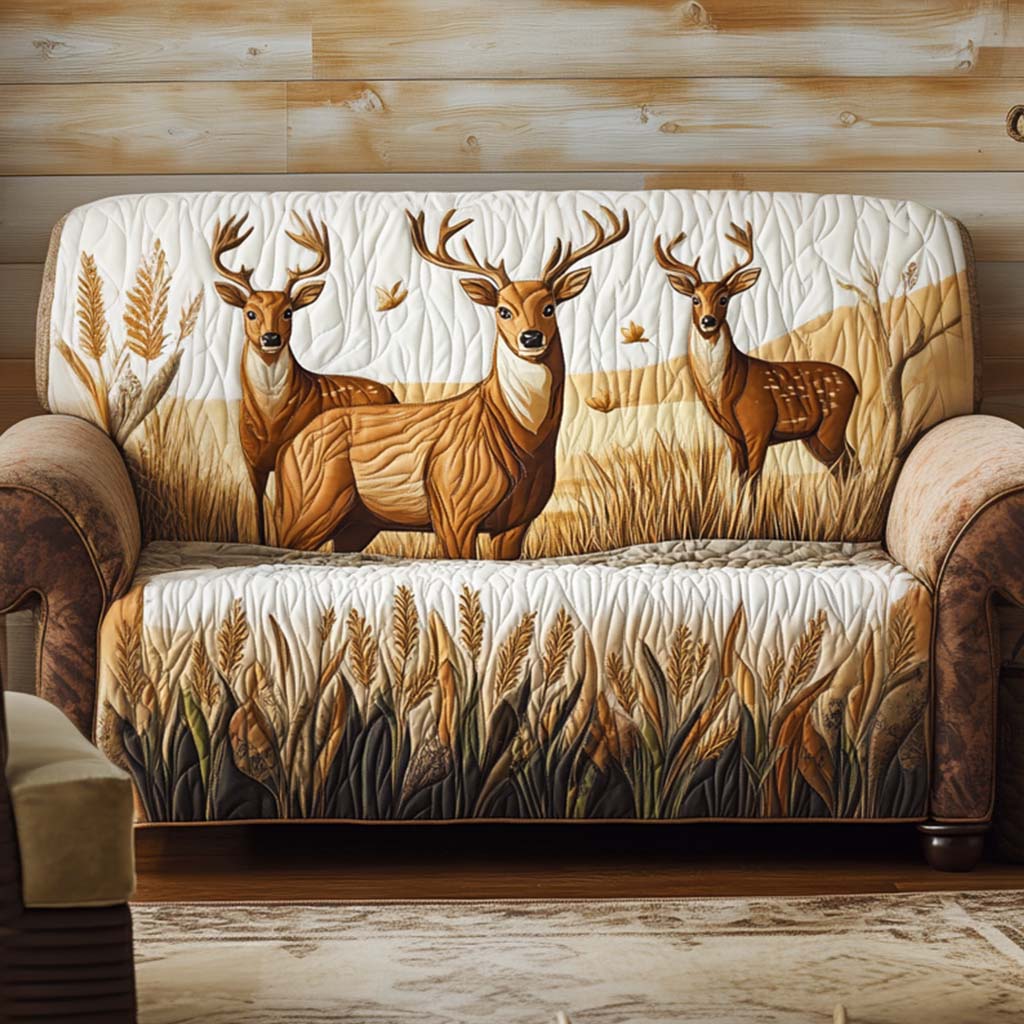 Golden Meadow Quilted Sofa Cover Couch Covers For Couches Bear Gifts For Mom