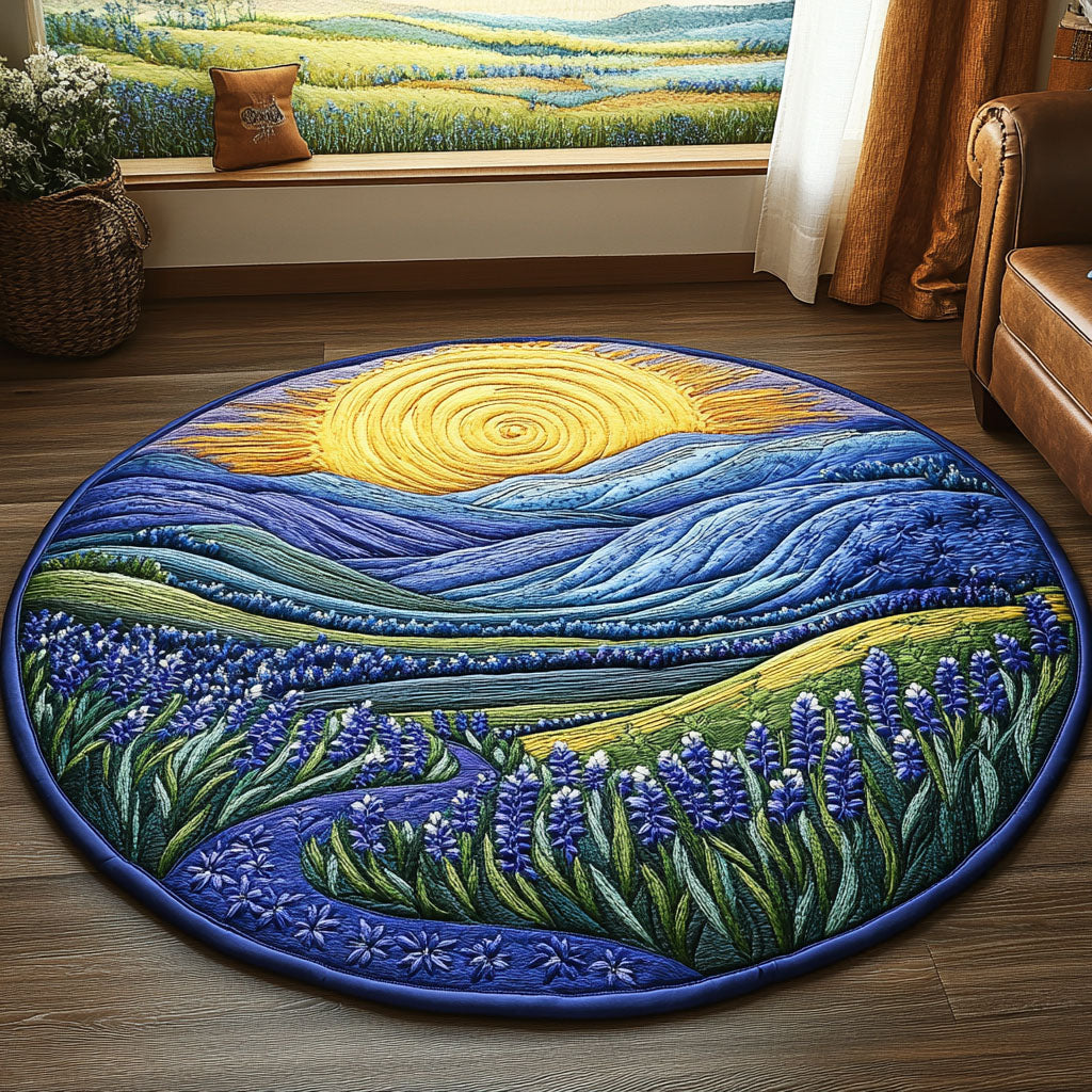 Golden Meadows Quilted Round Mat Round Floor Mat Texas Gifts To Ship