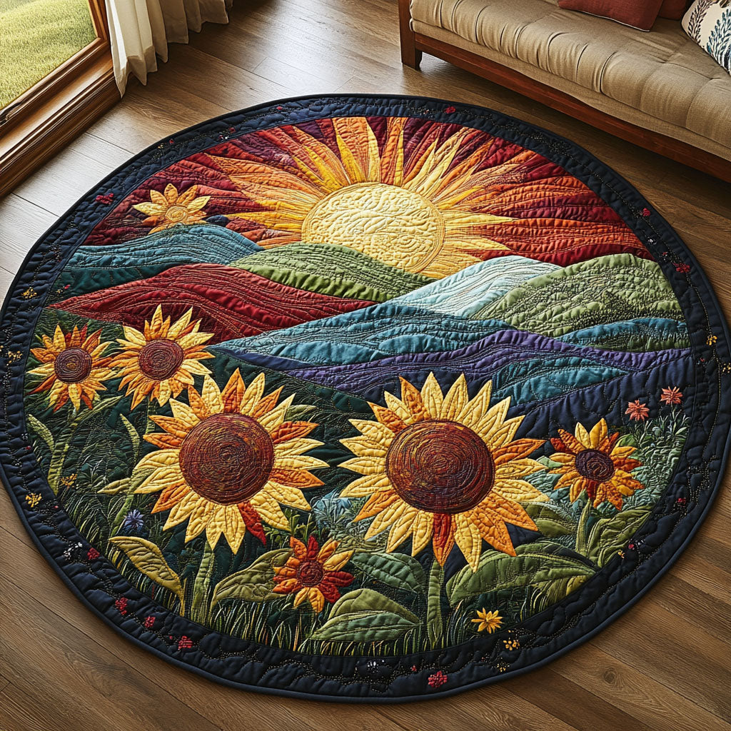 Golden Mesa Quilted Round Mat Round Rug Carpet Best Mothersday Gifts