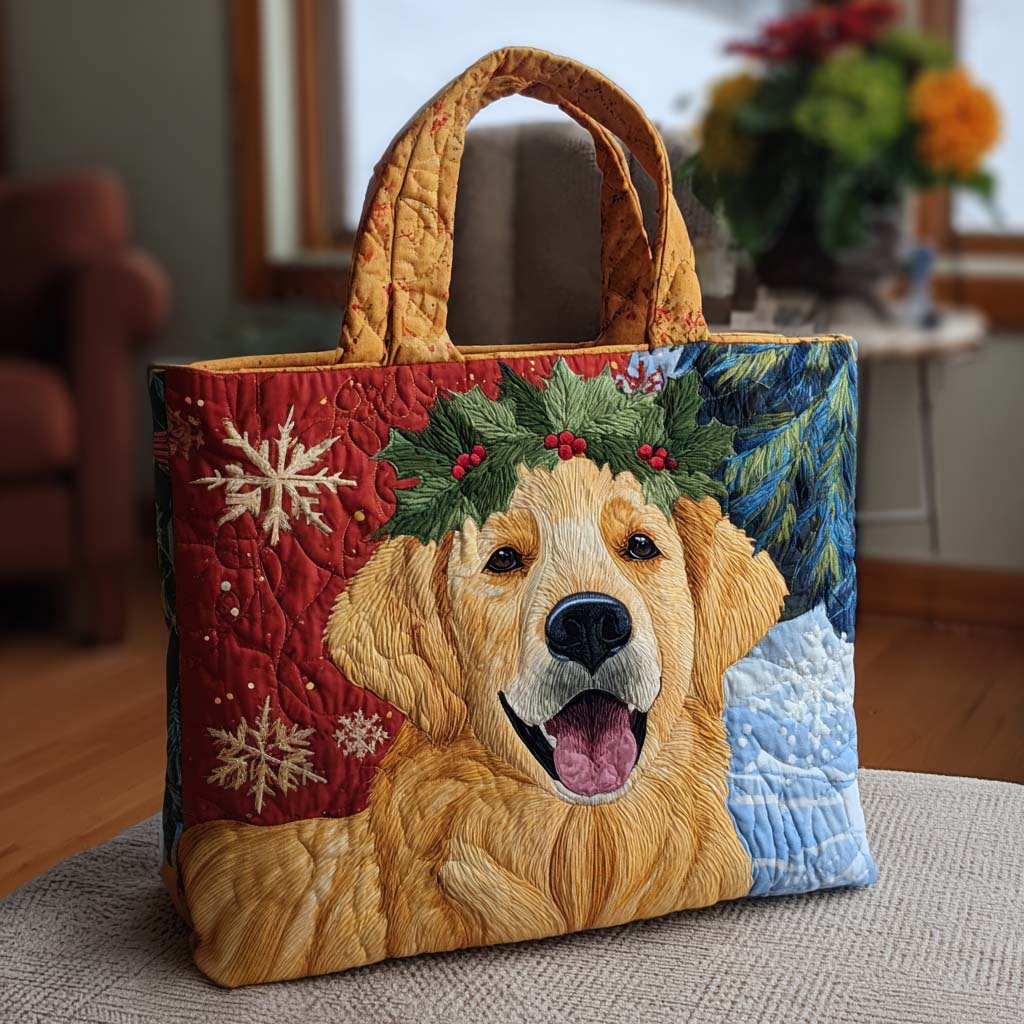 Golden Noel Quilted Tote Bag Tote Bags For Women Christmas Gift For Wife