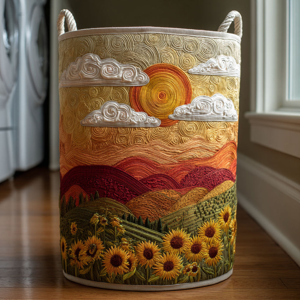 Golden Path Quilted Laundry Basket Foldable Clothes Hamper New Home Gifts