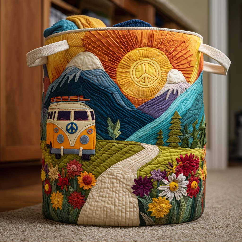 Golden Path Quilted Laundry Basket Foldable Laundry Hamper Great Presents For Camping Lovers