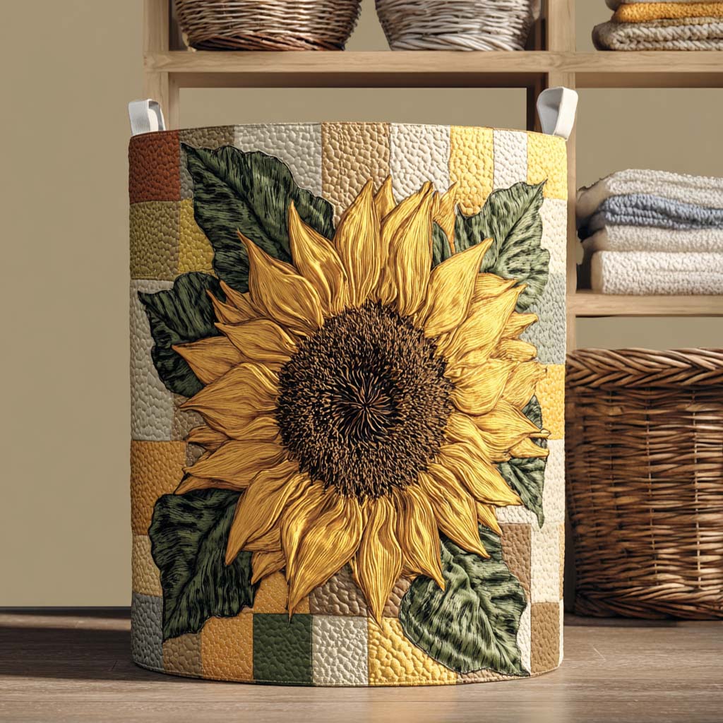 Golden Petals Quilted Laundry Basket Coolest Laundry Baskets Gift Ideas For Mother In Law