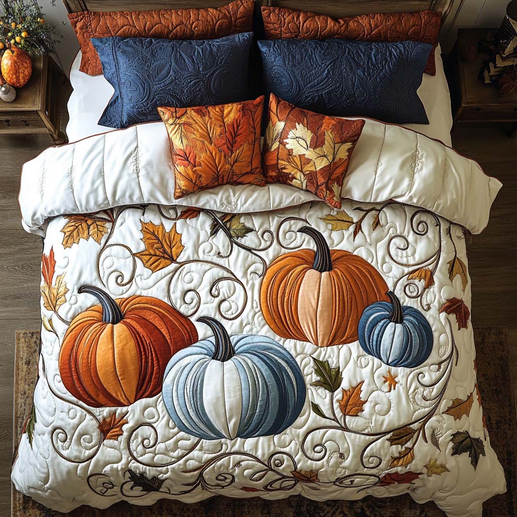 Golden Pumpkin Days Quilted Bedding Set Best Comforter Sets Mother's Day Gifts 2026