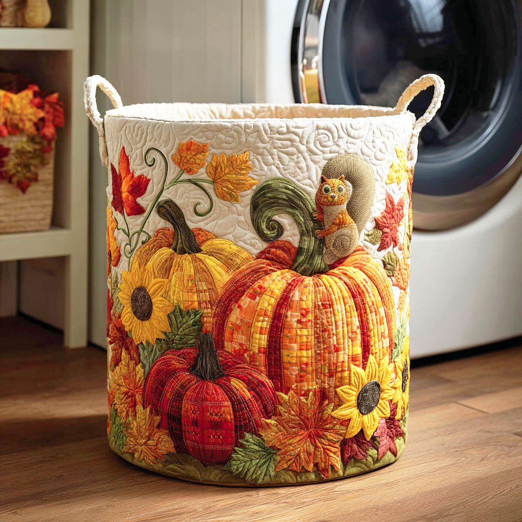 Golden Pumpkin Quilted Laundry Basket Unique Hampers Mother's Day Ideas For Wife