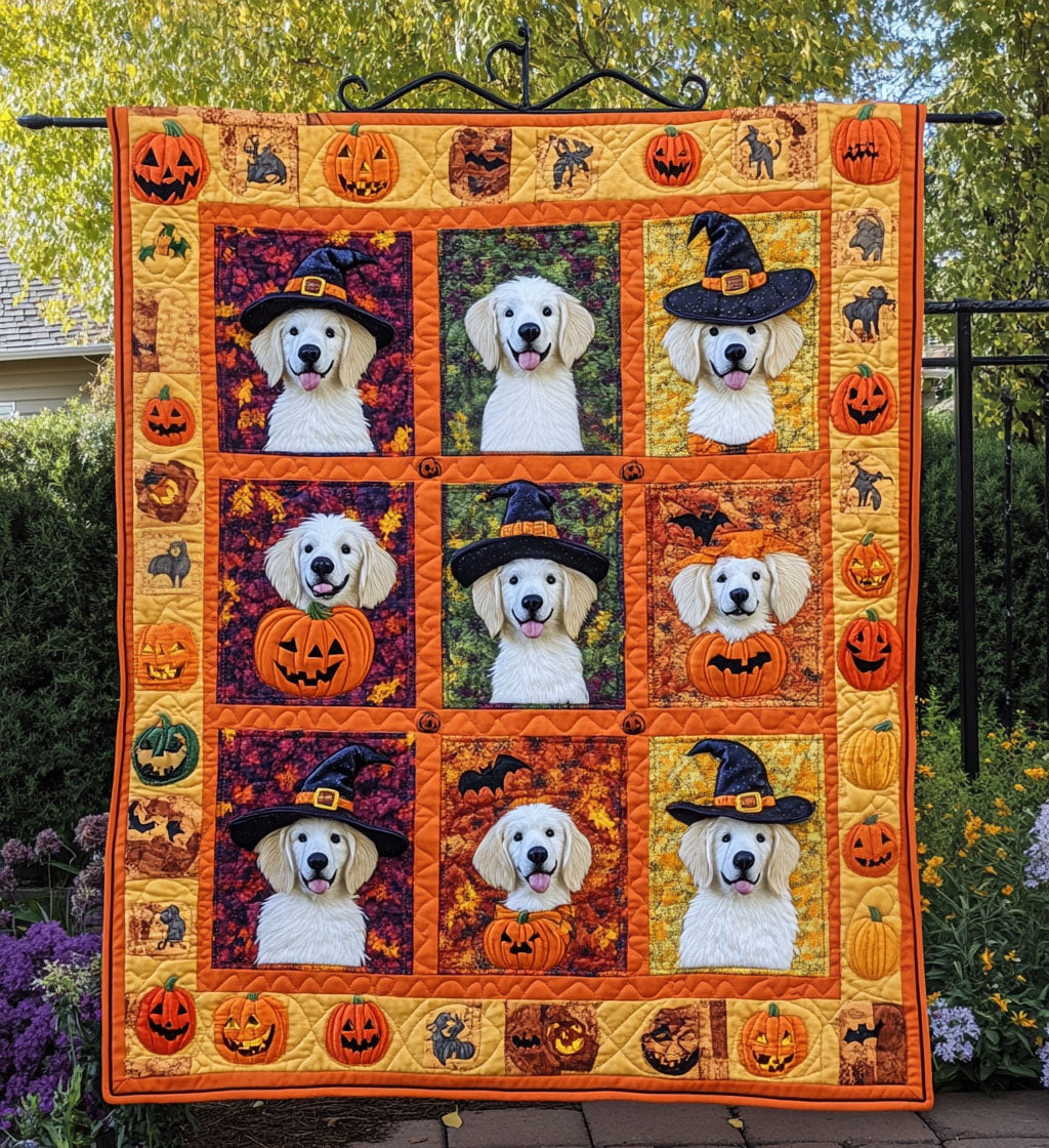 Golden Retriever Bliss Quilted Blanket Bedroom Room Decor Halloween Gifts For Girlfriend