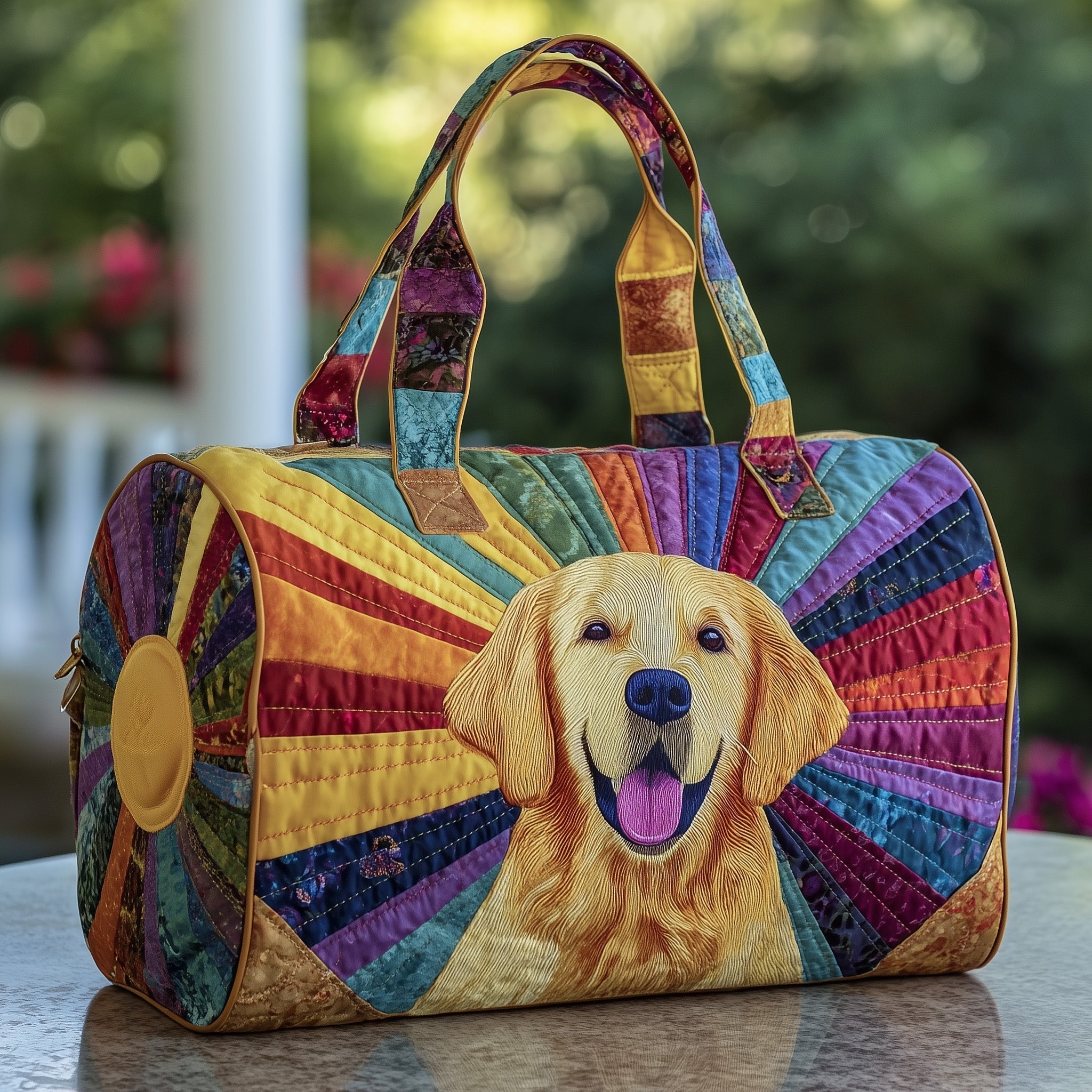 Golden Retriever Quilted Duffle Bag Best Women's Weekend Duffle Bag Mother's Day Gifts From Daughter