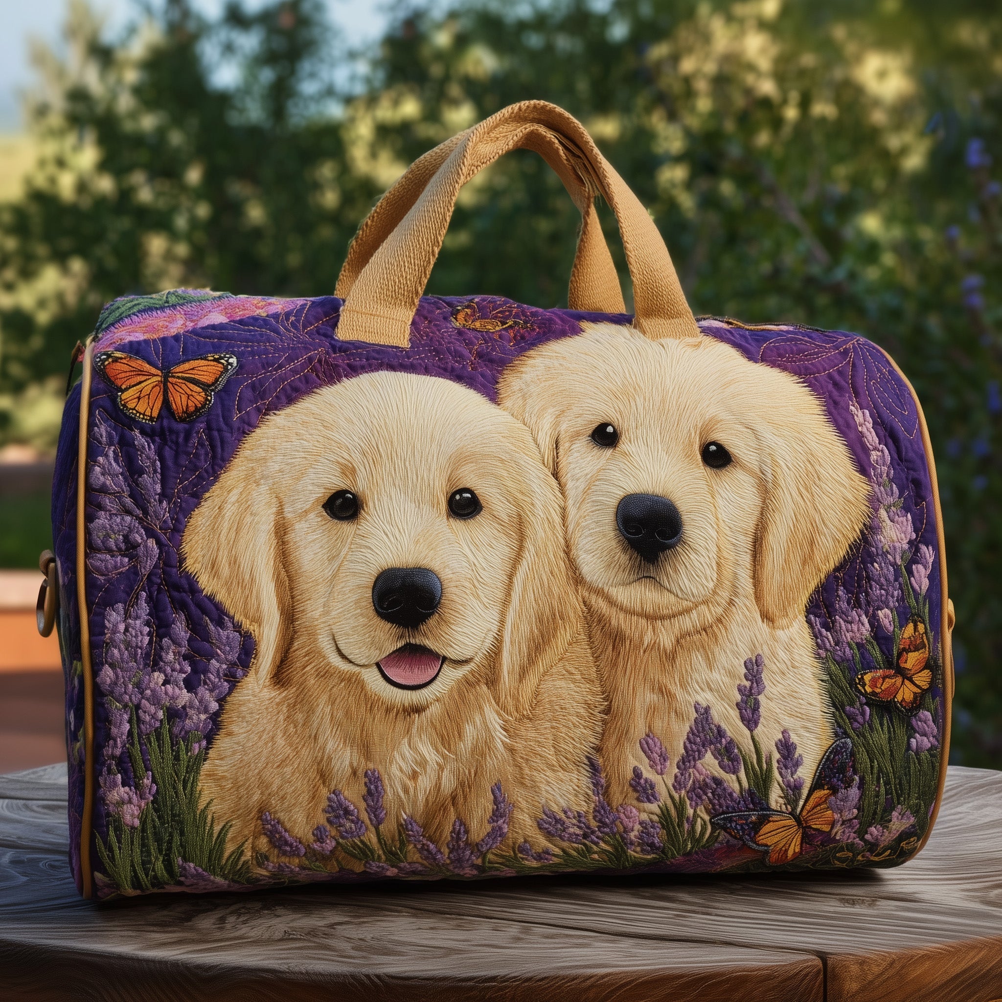 Golden Retriever Quilted Duffle Bag Large Duffel Bag For Women Best Golden Retriever Gifts