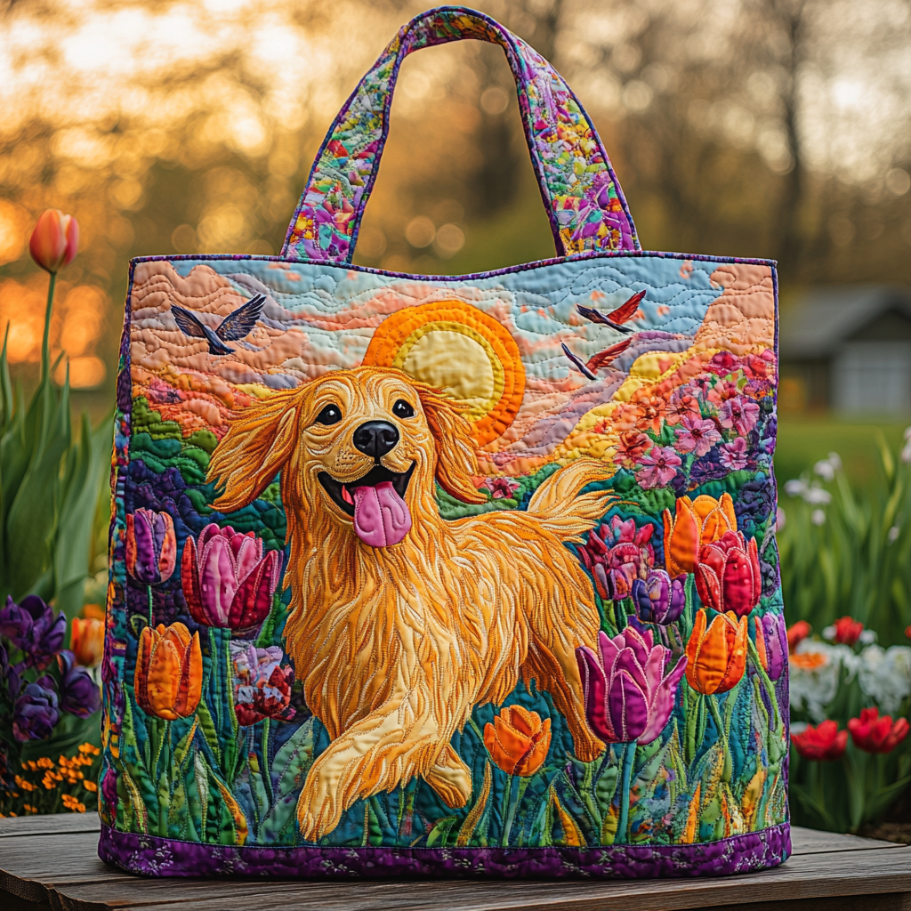 Golden Retriever Spirit Quilted Tote Bag Best Everyday Tote Bag Great Gift Ideas For Mom