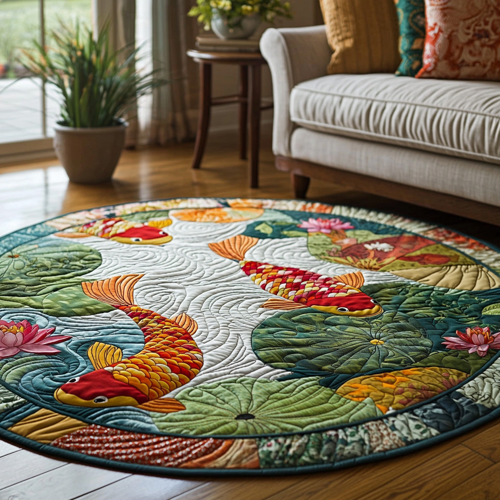 Golden Ripple Quilted Round Mat Living Room Furnishing Ideas Gift Ideas For Fishing Lovers