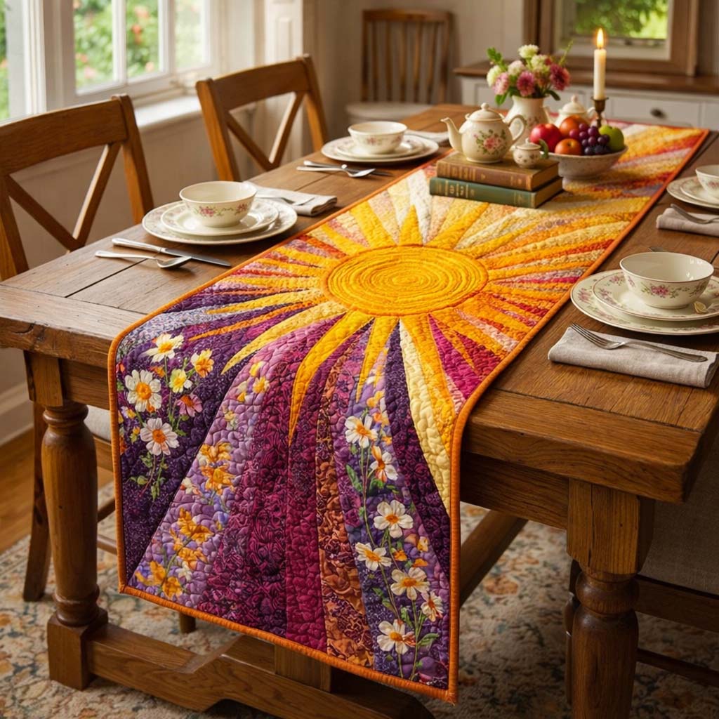 Golden Sun Quilted Table Runner Target Table Runner Gifts For My Mother In Law