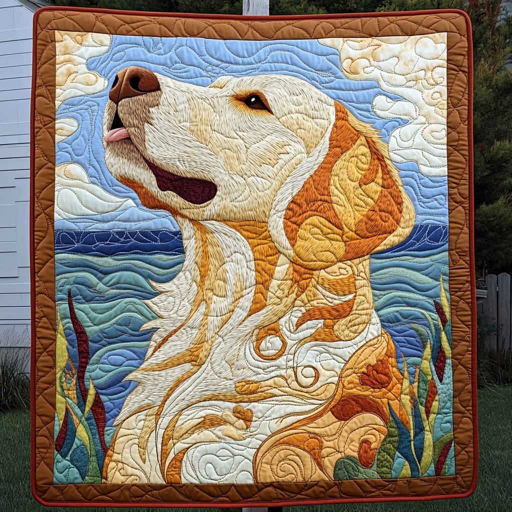 Golden Sunshine Joy Quilted Blanket Good Bed Sheet Sets Labrador Presents