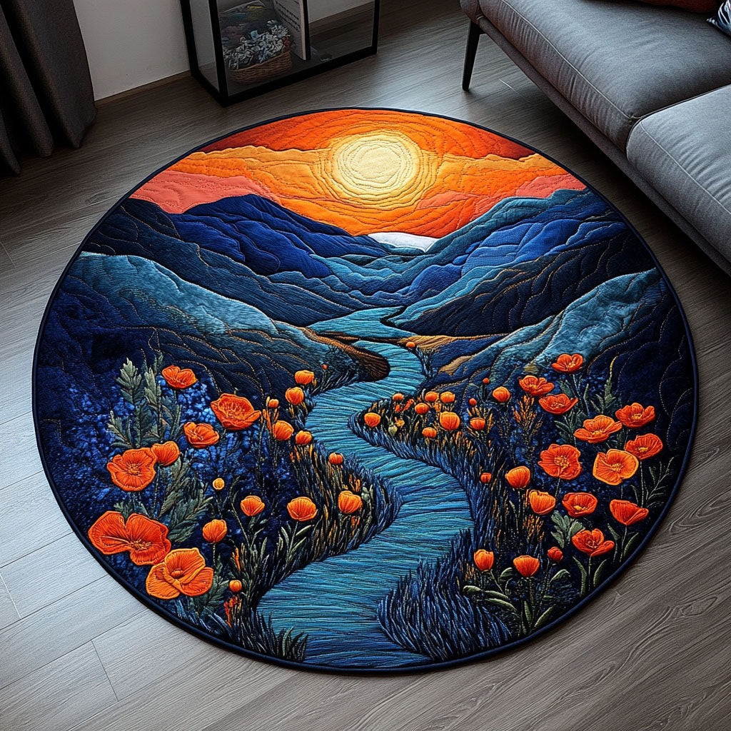 Golden Valley Quilted Round Mat Round Rugs Indoor Cool Gift Ideas For Mom
