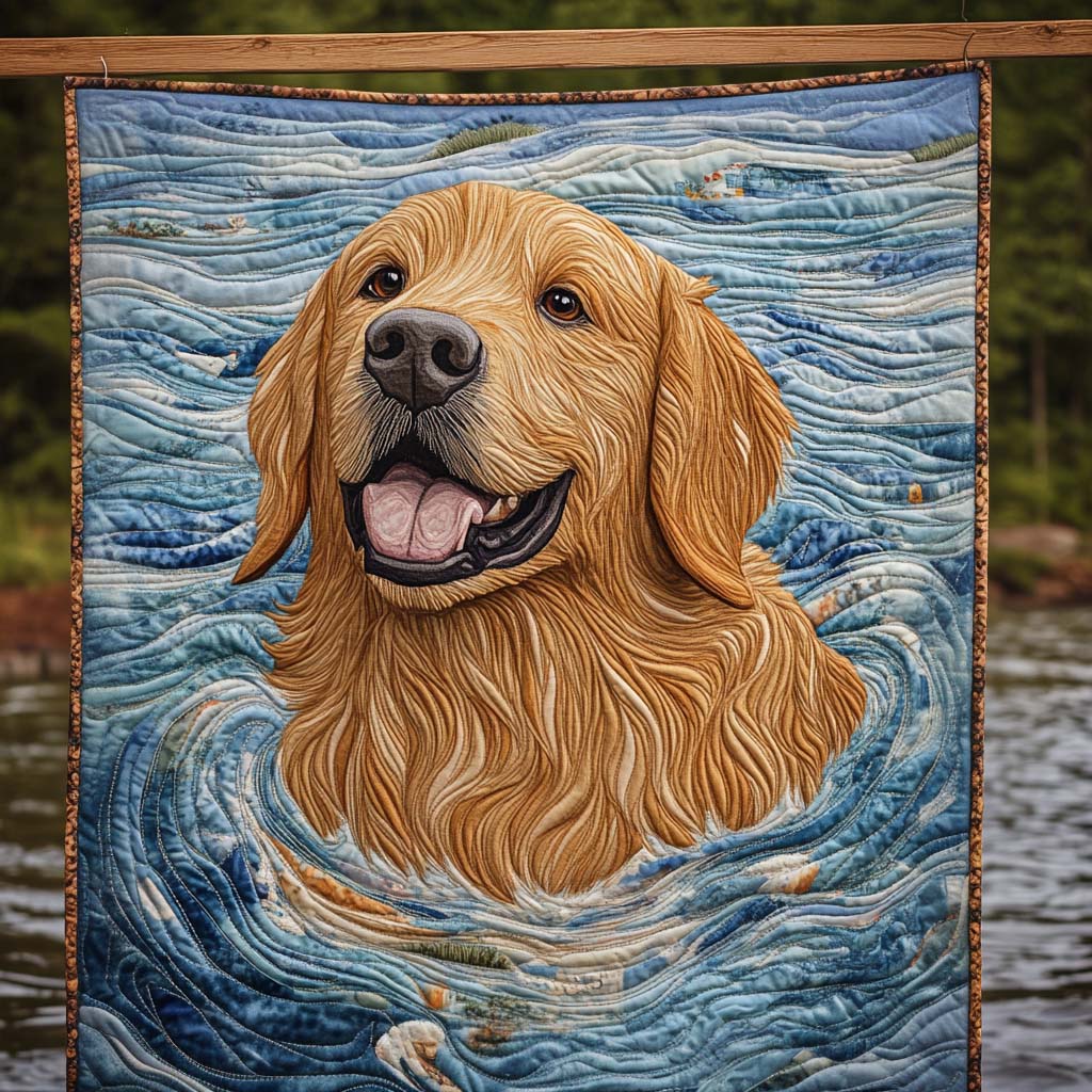 Golden Waves Quilted Blanket Best King Sheet Set Golden Retriever Gifts For Owners