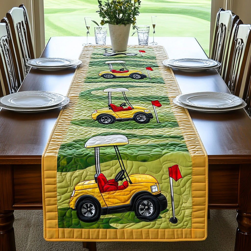 Golf Cart Quilted Table Runner Kitchen Table Decor Good Golf Gifts