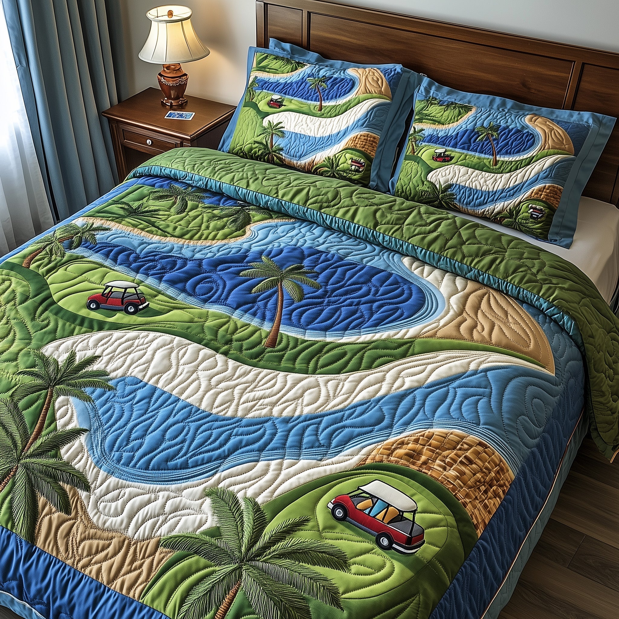 Golf Course Dream Quilted Bedding Set Bedding Ideas Best Golf Gifts For Dad